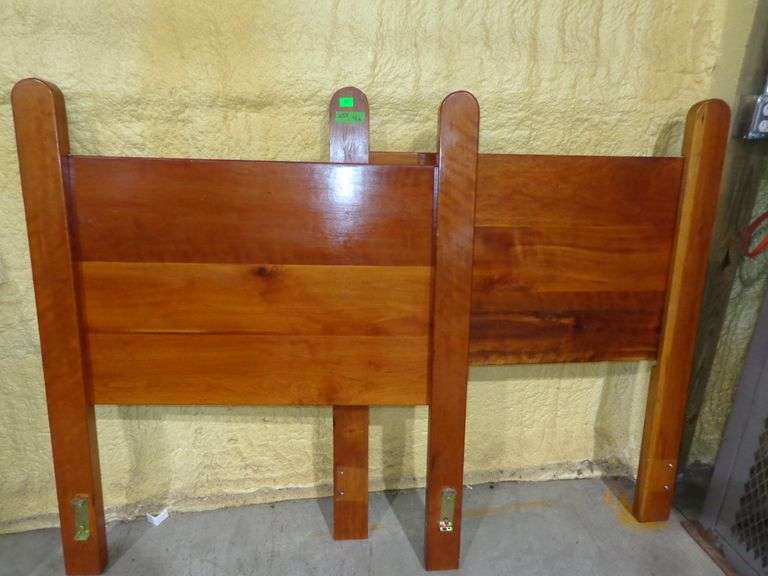 654 - 2 wooden headboards for twin beds(No frames, slats or footboard) and accent chair.