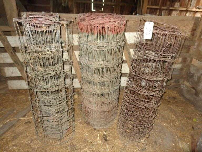 3 partial rolls of woven wire