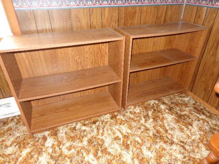 Pair of partial board adjustable book shelves 11.5 deep, 30" wide, 29" tall