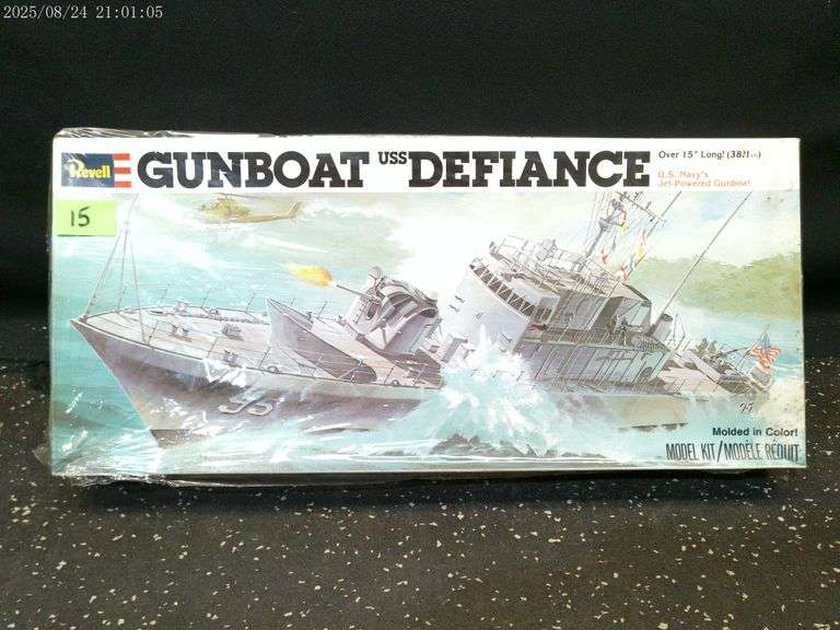 Gunboat, USS Defiance model, 15 inches long