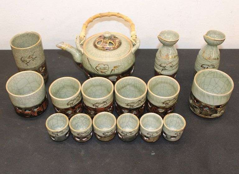 Vintage Japanese Double Walled Tea Set