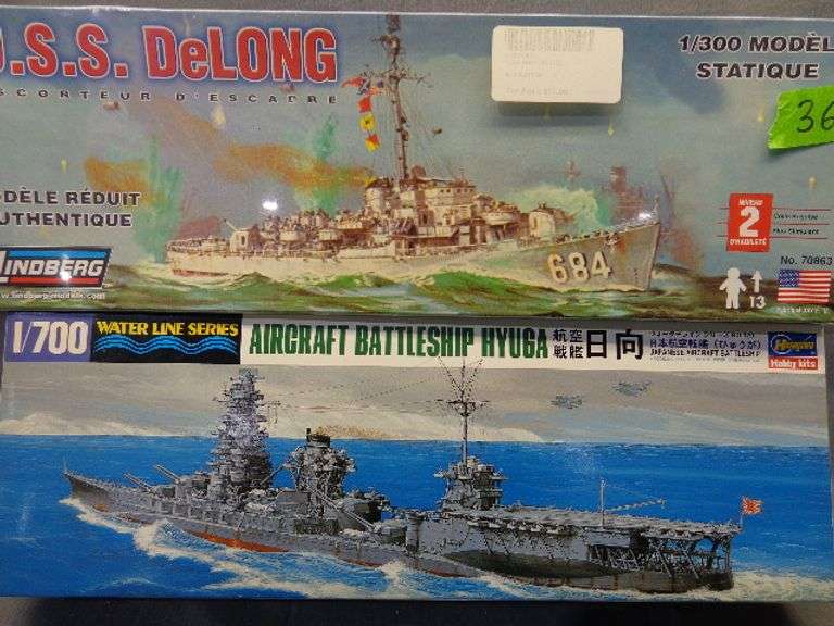 Model Ships, USS Delong 1/300 scale, Aircraft Battleship HYUGA 1/700 scale