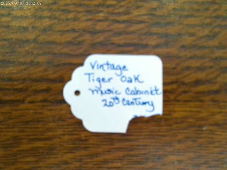 Tiger Oak antique sheet music cabinet 38"T x 18"W x 14"D