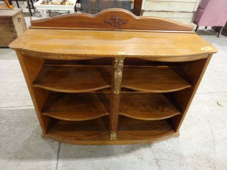 Top of a buffet used as a bookshelf. 45" wide x 16.5" deep x 30" tall. See pictures.