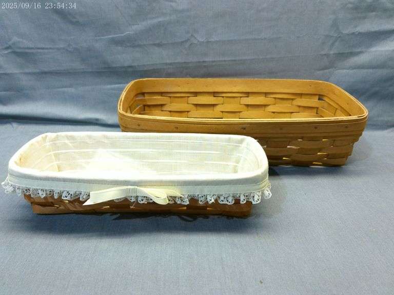 Longaberger 2006 bread basket and 1994 cracker basket with liner