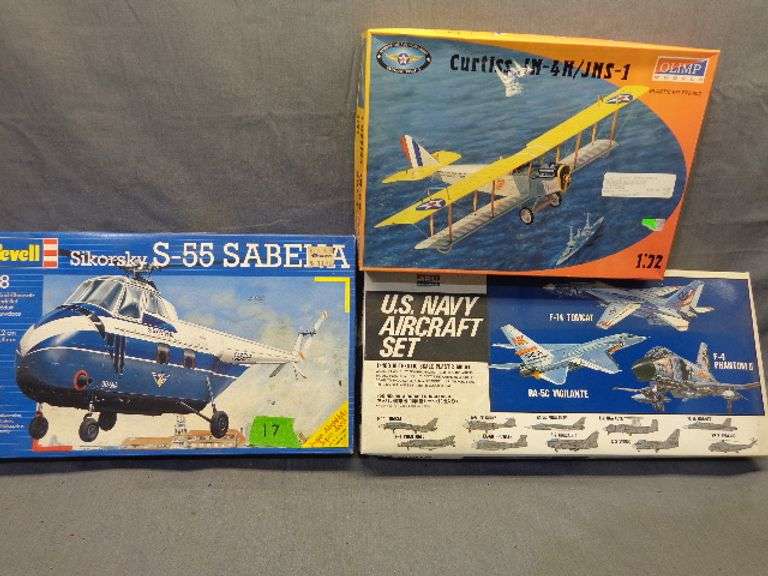 Model Aircraft's, S-55 Sabena 1/48, Curtiss IN-4H/JNS-1 1/72, US Navy Aircraft Set 1/400 scale