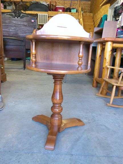 Small telephone table, repaired leg
