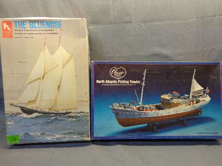 Model Ships, The Bluenose 1/120 scale, North Atlantic Fishing Trawler 1/90 scale