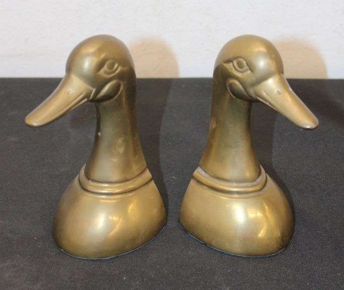 Brass Duck Bookends