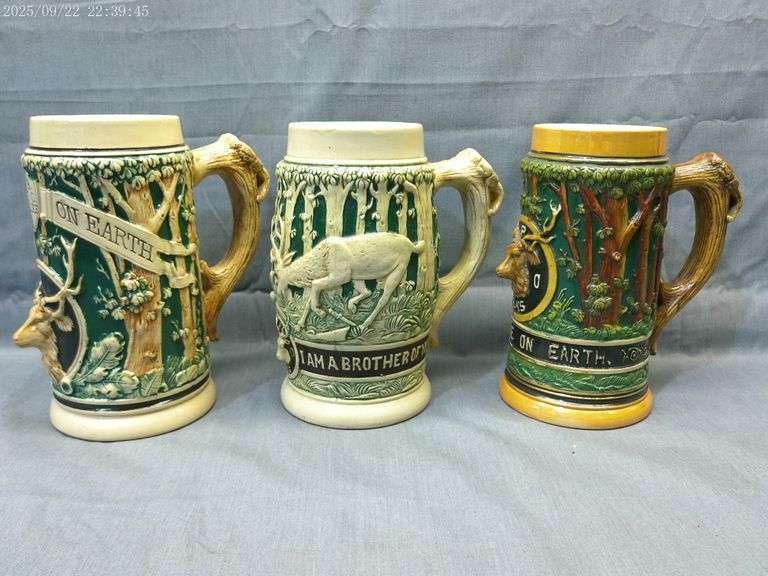 3 half liter Elks Club steins