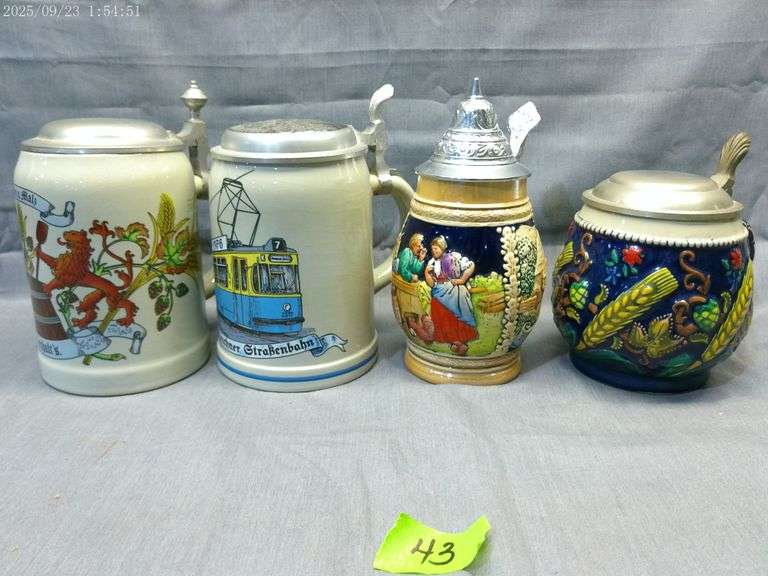 4 contemporary steins