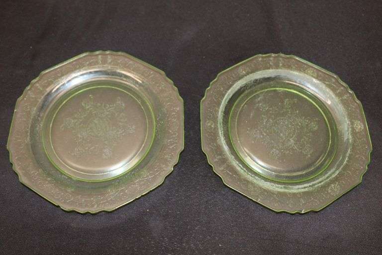 Pair of Uranium Glass Plates
