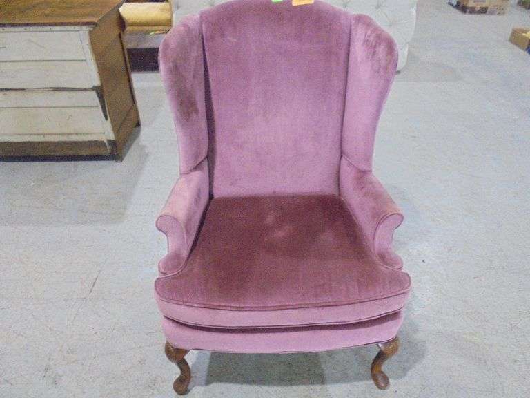 Mauve wingback chair. See pictures.