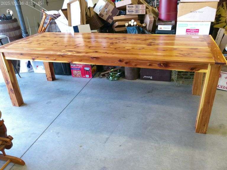New cedar harvest table 94"L x 38"W x 30"T Handmade! Never Used!