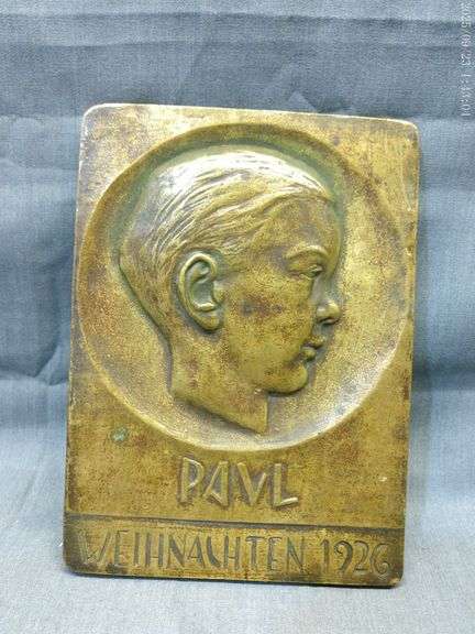5"x6" 1926 bronze Christmas plaque