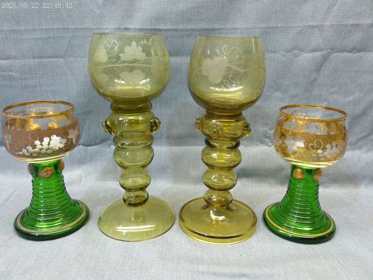 4 wine Roemer glasses