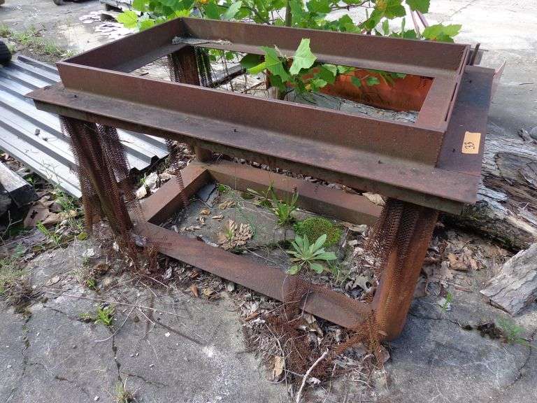 4.5 feet by 2.5 feet by 2.5 feet tall, steel welding table frame, made with quarter inch iron