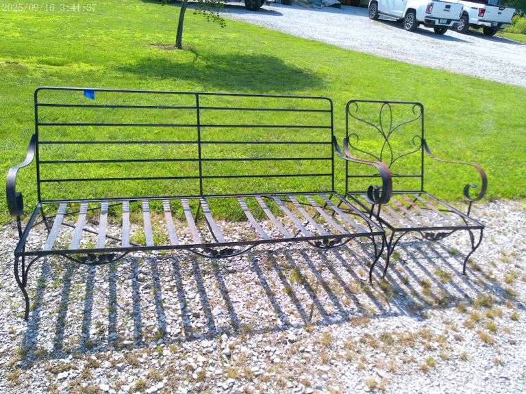 Metal frames for patio sofa and chair