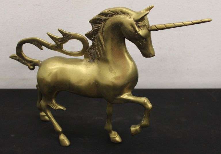 Brass Unicorn Statue