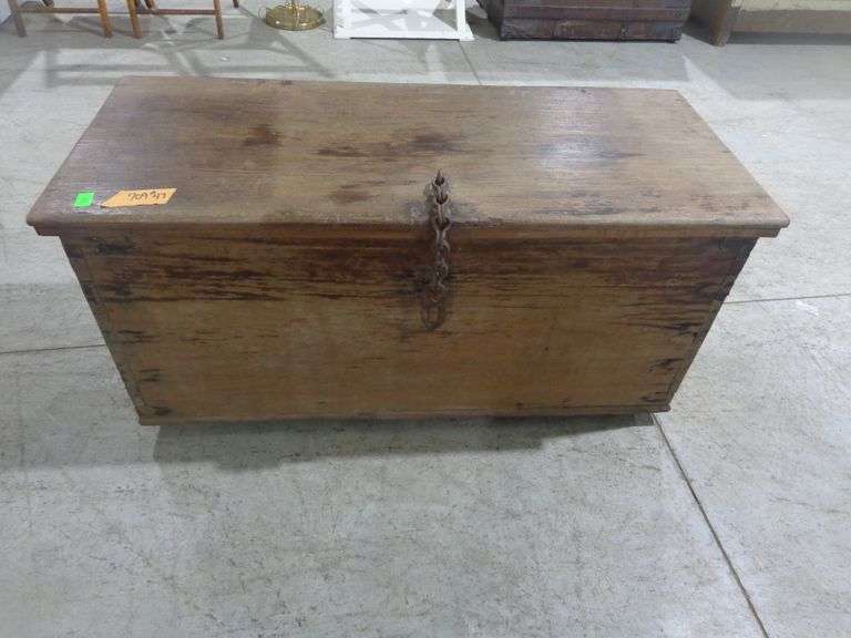 Vintage wooden box. 41" wide x 18" deep x 19" tall. See pictures.