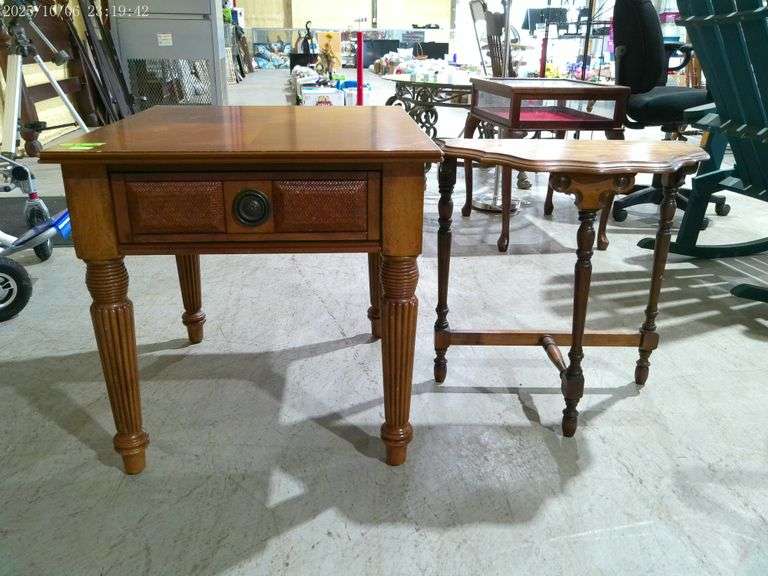 808- Broy Hill end table 24" by 27" and small hall table 21" wide 11" deep 22" tall