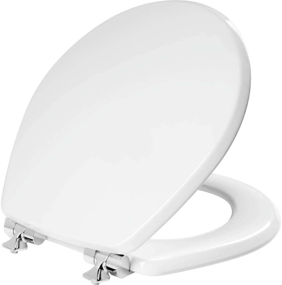 MAYFAIR 826CHSL 000 Benton Toilet Seat with Chrome Hinges White