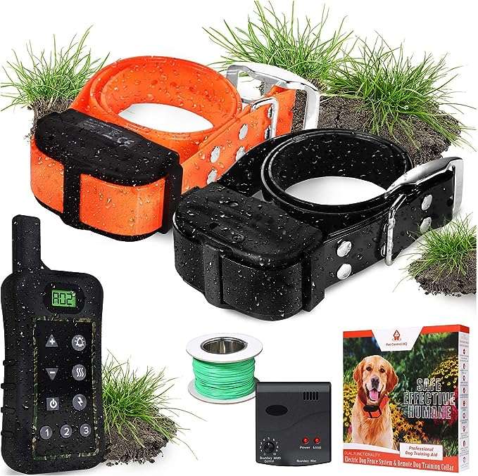 Wireless Pet Containment System w/ 2 Rechargeable Waterproof Shock