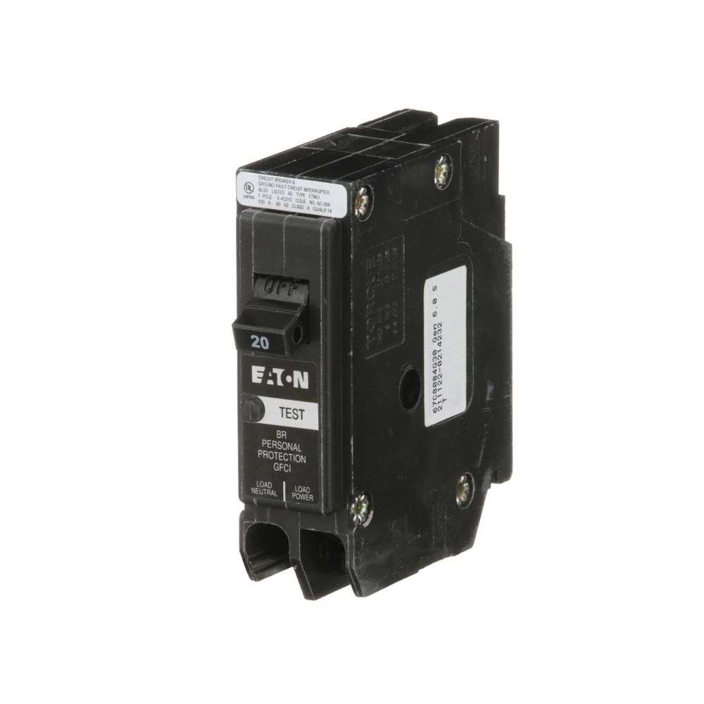 Breaker, 20A, 1P, 120V, 10 kAIC, Type BR Circuit Breaker with Ground