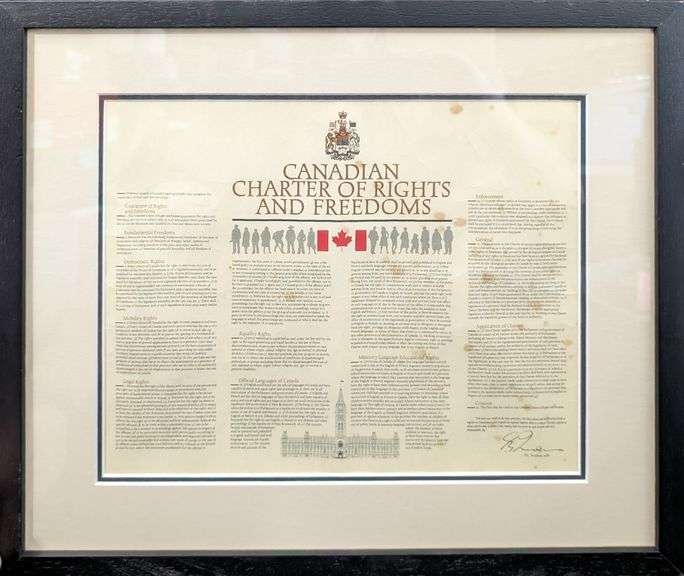 Verso Signed By Pierre Elliot Trudeau and Gerald Regan, Framed Print Of