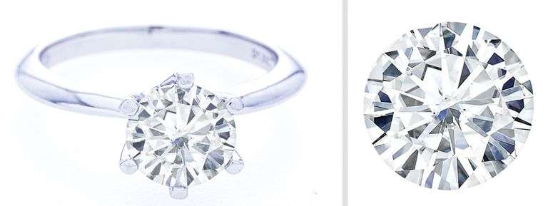 Moissanite Solitaire Ring, 1.00ct D Colour, VVS Clarity, 6.5mm, Engagement Style, Silver Ring