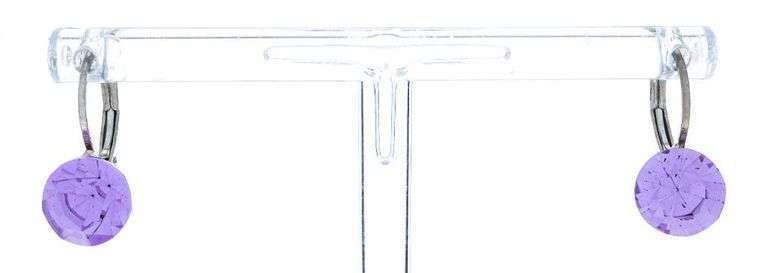 Silver Lever Back Earrings Tanzanite Swarovski Elements