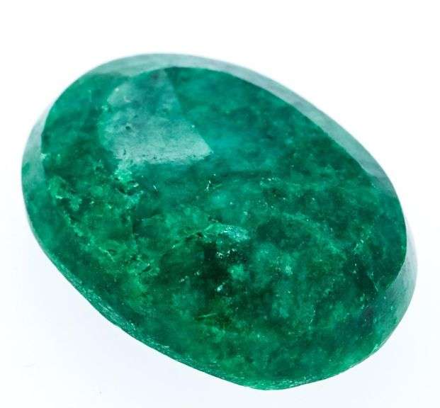 Loose Gemstone  12.55 ct Oval Cut Natural Emerald -Appraisal $705.00