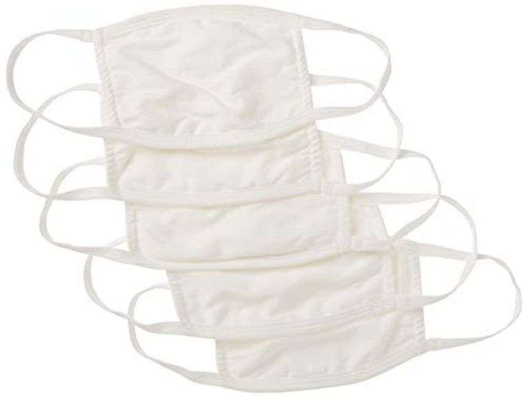 Pack of 50 Reusable Cotton Face Mask, White / Cream, (Pack of 50)