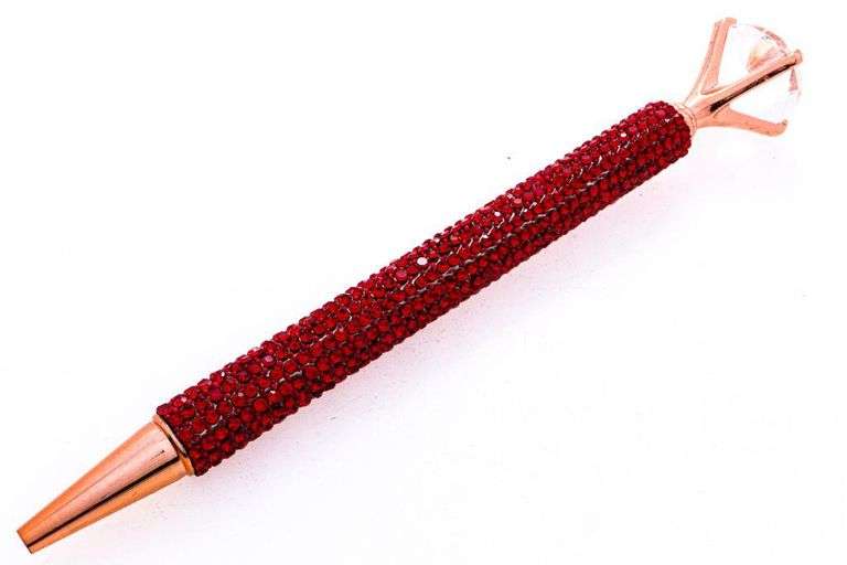 Custom Bling Ball Point Pen Red