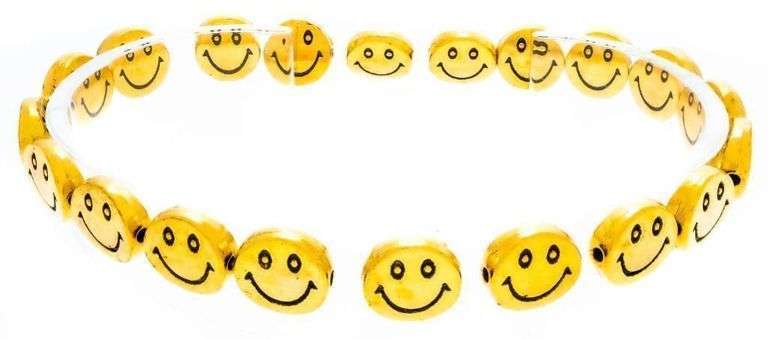 Gold Happy Face Flex Bracelet