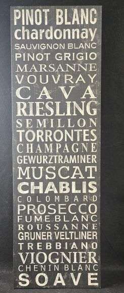 Print on Canvas  Names of Wine
