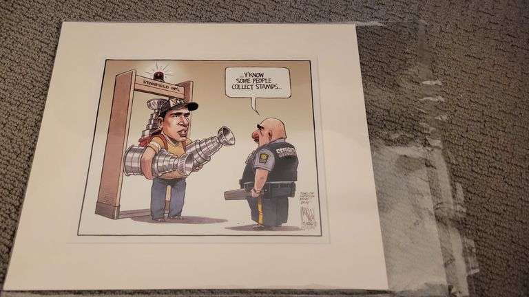 Bruce Mackinnon Comic Print - Sydney Crosby at Airport Security