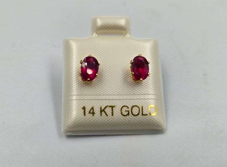 14 KT Gold and Ruby Earrings
