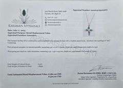 Sterling Silver Necklace and Cross Pendant with Natural Emeralds & CZ  Total Estimated Retail Replac
