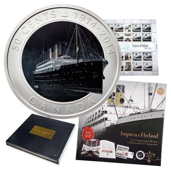 2014 (1914-) Canadian 50-Cent Empress of Ireland 100th Anniv Collection Coin & Stamp Set