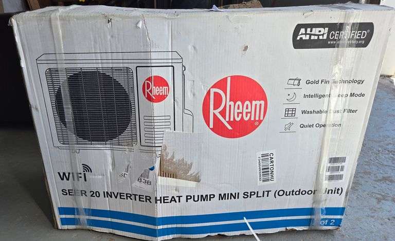 RC2IV12HP3BB Rheem Mini split 12,000 BTU 20 SEER Ductless Outdoor Unit
