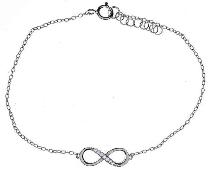 925 Sterling Silver Diamond Bracelet - Infinity Design1