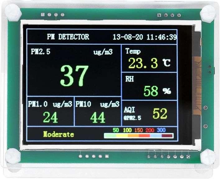 Air Quality Monitor, 2.8in LED Air Quality Tester, PM2.5 Detector LED Household Air Quality Vehicle 