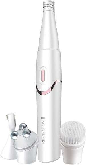 Remington EP7070CDN Ultimate Facial Epilator Spa Kit, 4 Attachments, White/Pink