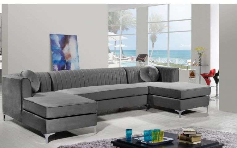 **NEW** In Box Graham Velvet 3pc. Sectional