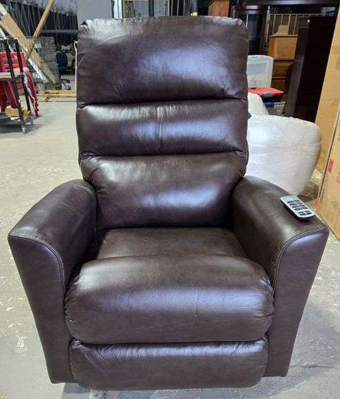Lazyboy Power Recliner With Headrest & Lumbar-Chocolate Brown