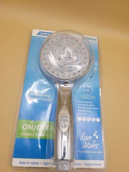 Camco 43710 RV Shower Head with On/Off Switch, Chrome