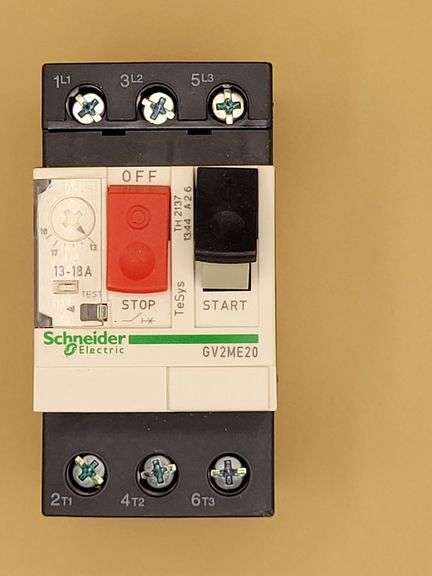SchneiderElectric GV2ME20, Motor circuit breaker, TeSys Deca, 3P, 13-18 A, thermal mag, screw clamp
