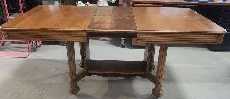 71" X 39.5"-Solid Wood Dining Table-Folding Leaf Table