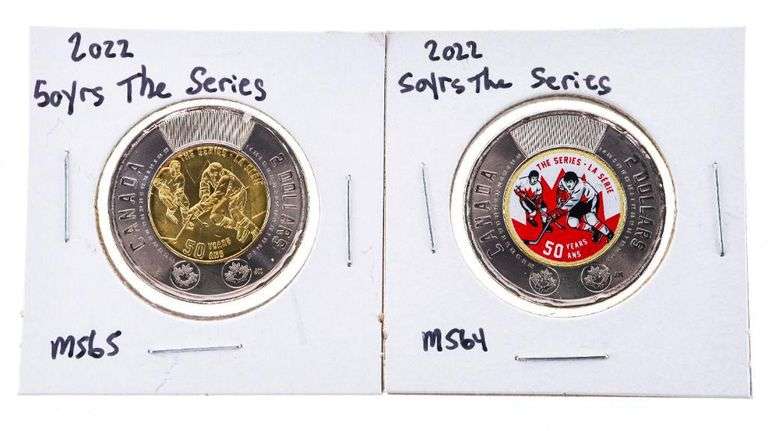 RCM 2022 50 Years of Hockey $2 Coin - 1 Set of 2 Coins = Colour & Brass Issues